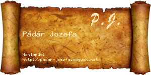 Pádár Jozefa névjegykártya
